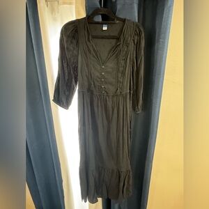 Old Navy Black Button-Front Maxi Dress